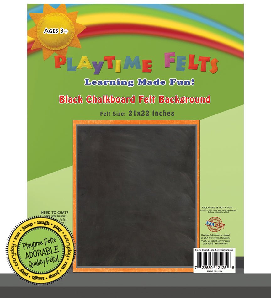 21" x 22" Black Chalkboard Felt Background for Board and Easel Flannel Board Teaching - Felt Board Stories for Preschool Classroom Playtime Felts