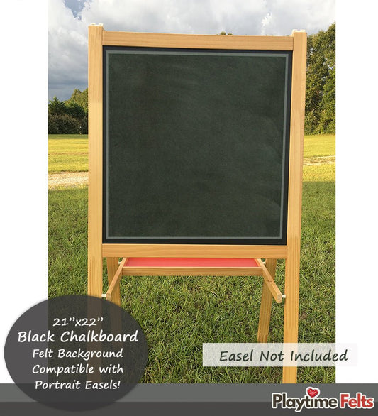 21" x 22" Black Chalkboard Felt Background for Board and Easel Flannel Board Teaching - Felt Board Stories for Preschool Classroom Playtime Felts