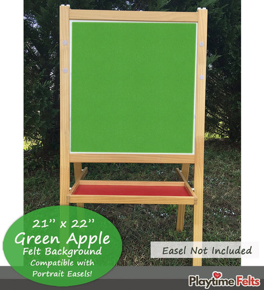 21" x 22" Green Apple Felt Backgrounds for Board and Easel Flannel Board Teaching - Felt Board Stories for Preschool Classroom Playtime Felts