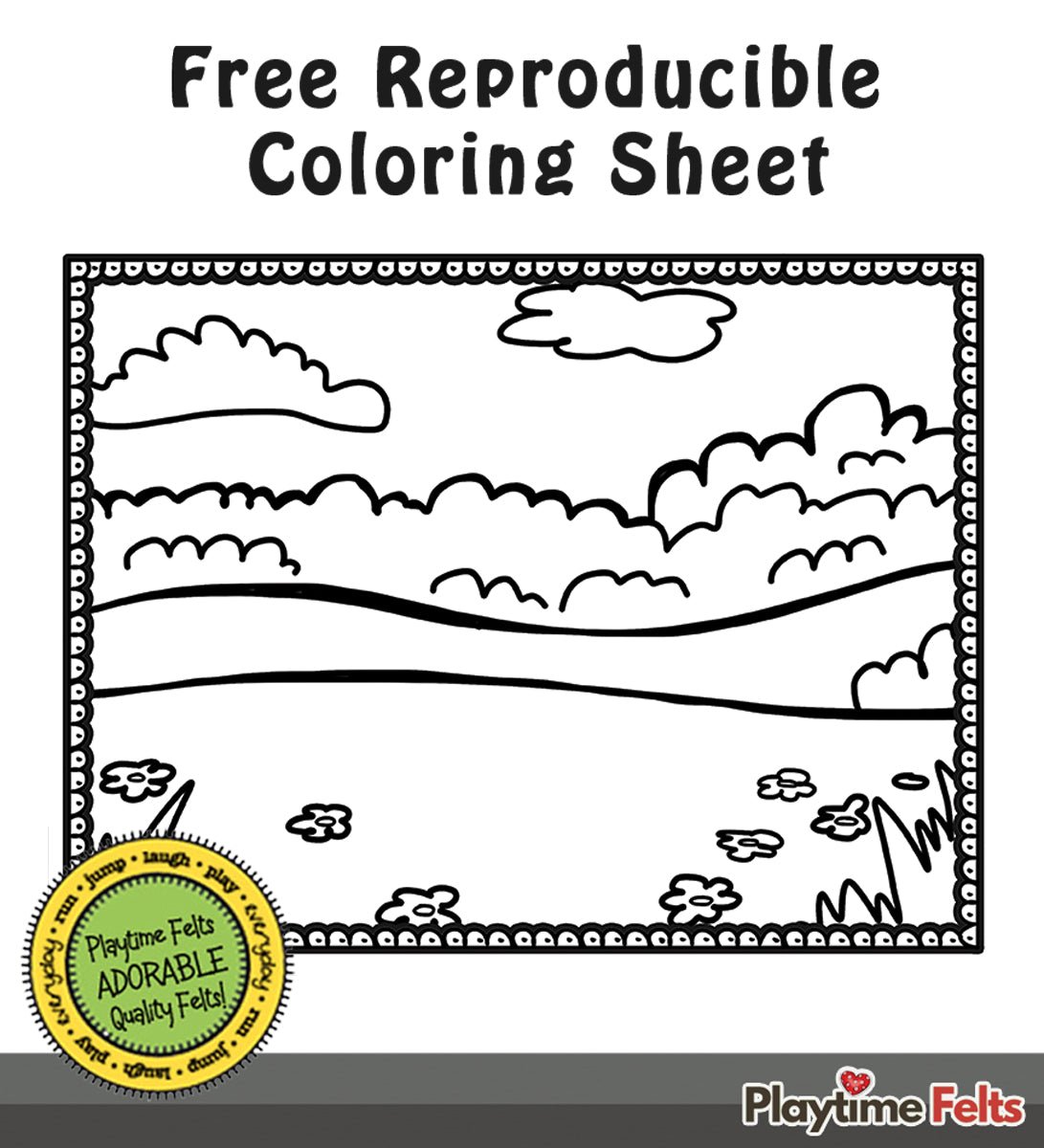 21" x 22" Green Meadow Felt Scene for Board and Easel Flannel Board Teaching - Felt Board Stories for Preschool Classroom Playtime Felts