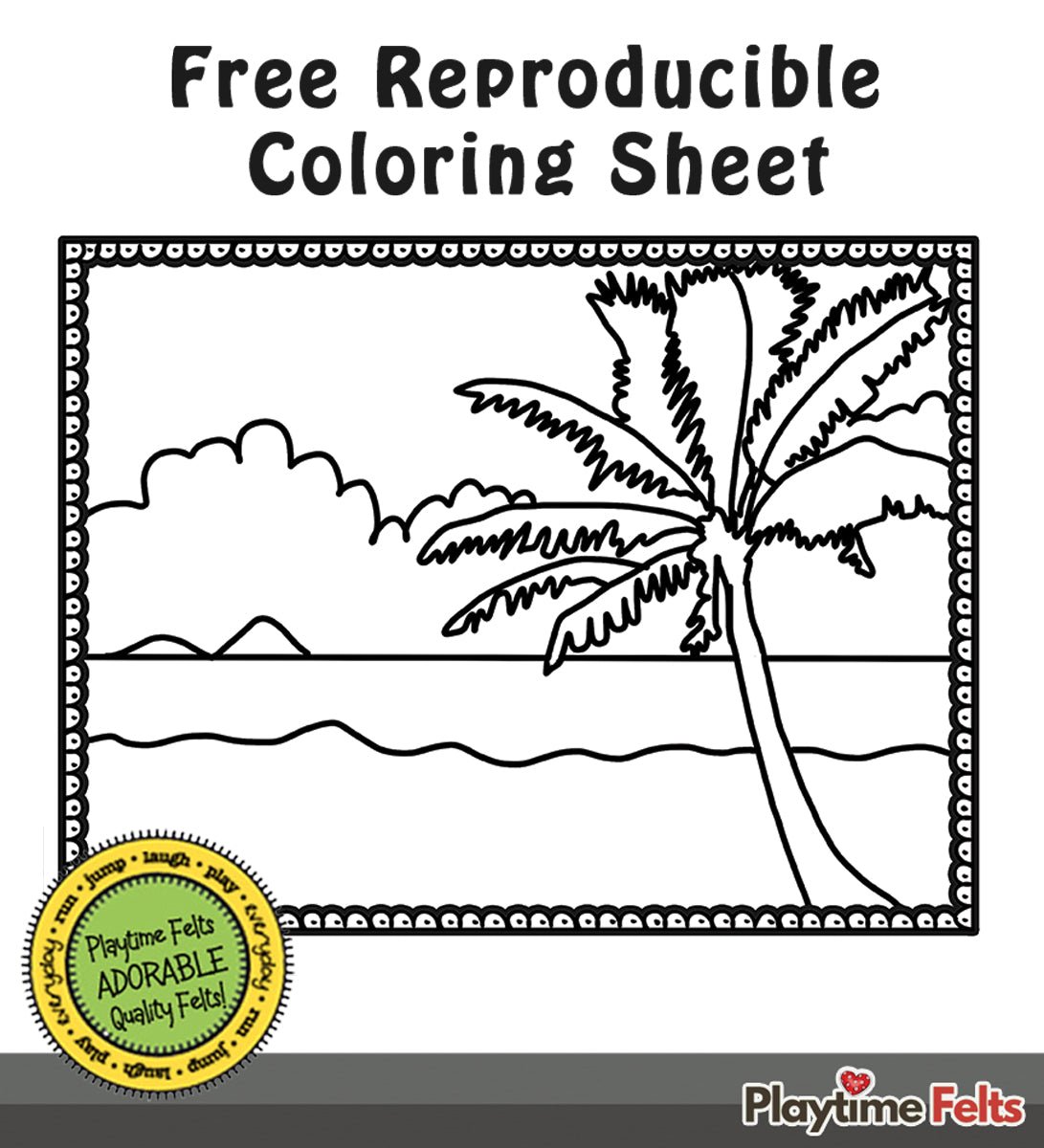 21" x 22" Paradise Beach Felt Scene for Board and Easel Flannel Board Teaching - Felt Board Stories for Preschool Classroom Playtime Felts