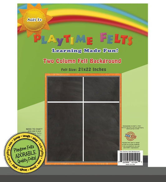 21" x 22" Two Column Sort Felt Background for Board and Easel Flannel Board Teaching - Felt Board Stories for Preschool Classroom Playtime Felts