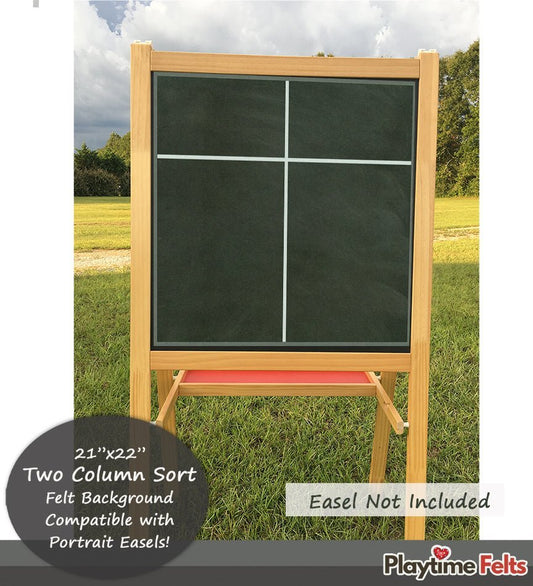 21" x 22" Two Column Sort Felt Background for Board and Easel Flannel Board Teaching - Felt Board Stories for Preschool Classroom Playtime Felts