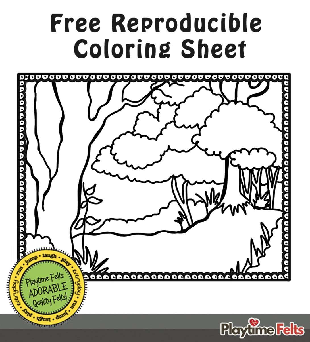 21" x 22" Woodridge Forest Felt Scene for Board and Easel Flannel Board Teaching - Felt Board Stories for Preschool Classroom Playtime Felts