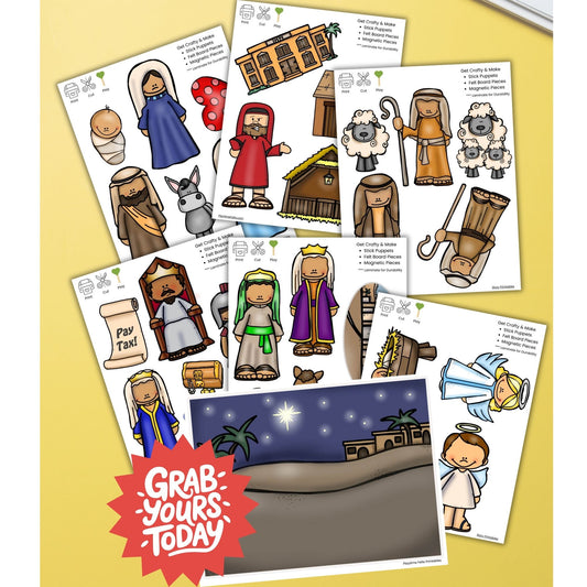 Birth of Jesus Bible Story Printables for Kids PDF