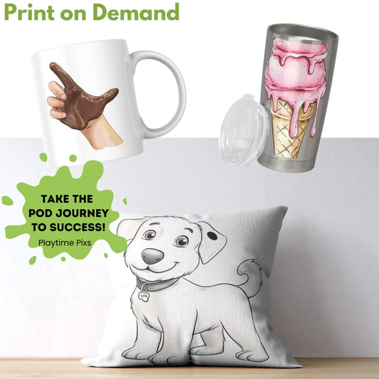 Dog's Colorful Day Clipart: Storybook PNG Images