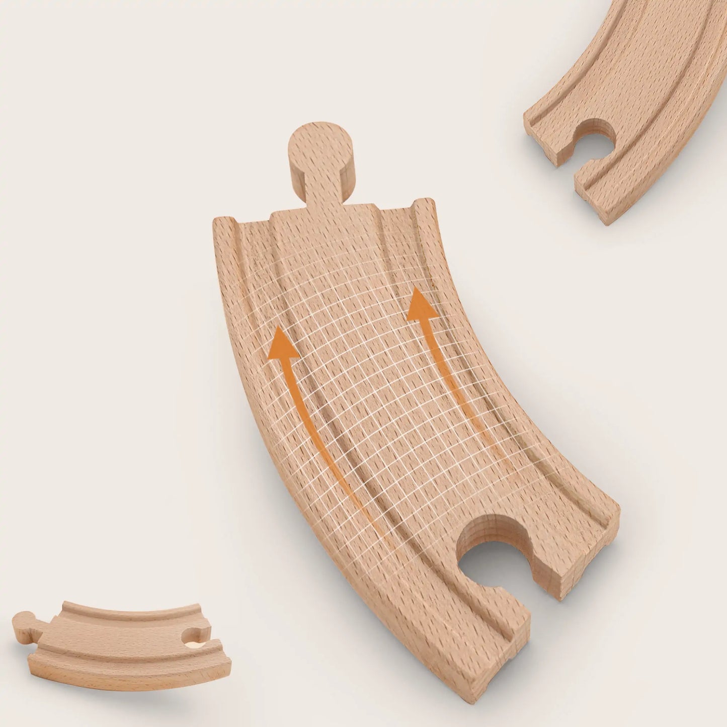 Smooth eco-friendly wooden pieces safe for toddlers and easy to attach to each other