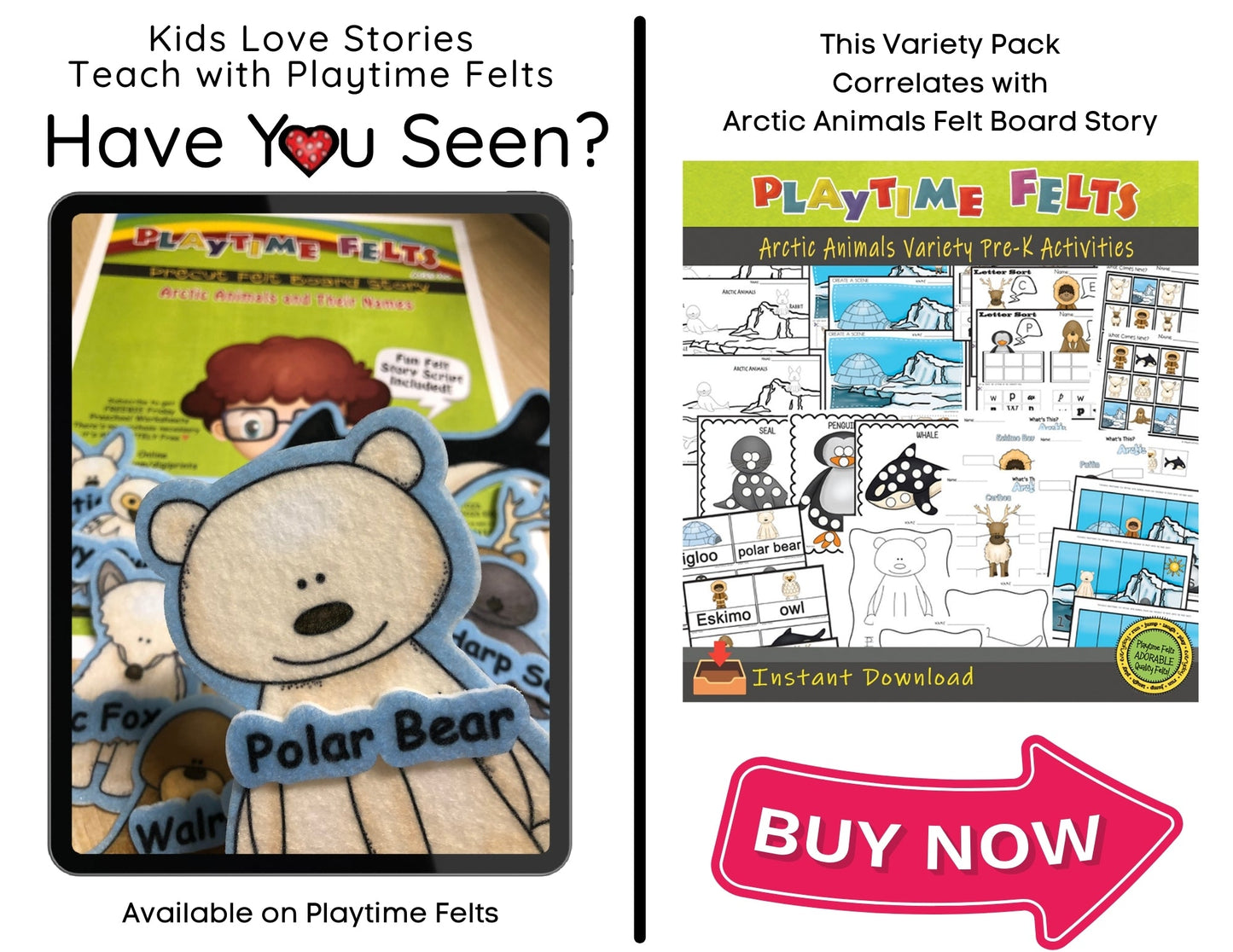 Arctic Animals Color, Trace, Cut & Paste Variety Pack π₯ INSTANT Download - Preschool Activity Sheets Playtime Felts