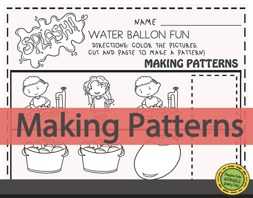Colorful Water Balloons Preschool Worksheets INSTANT 📥 Download - Preschool Activity Sheets Playtime Felts