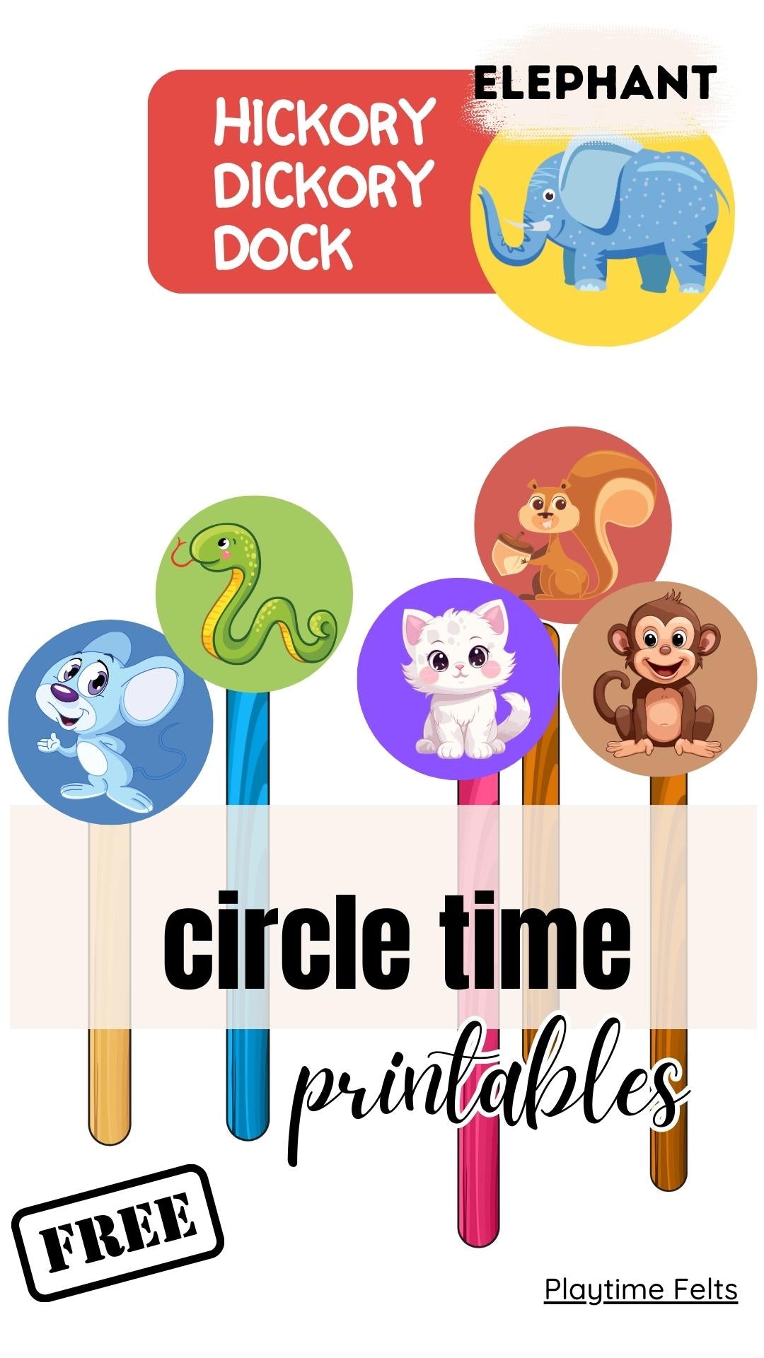 FREE PRINTABLES Hickory Dickory Dock Circle Time Story Props – Playtime Felts free-printables-hickory-dickory-dock-circle-time-story-props-playtime-felts