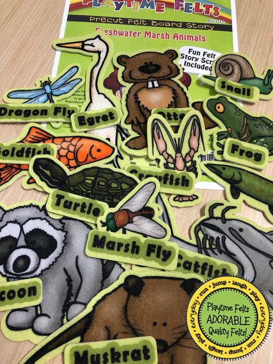 Freshwater Animals and Their Names | Felt Board Story Set for Preschool - Felt Board Stories for Preschool Classroom Playtime Felts