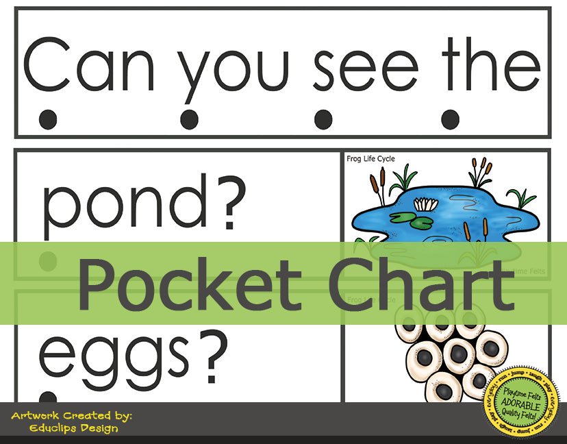 Frog Life Pocket Chart Activity with Beginning Reader 📥 INSTANT Download - Preschool Activity Sheets Playtime Felts