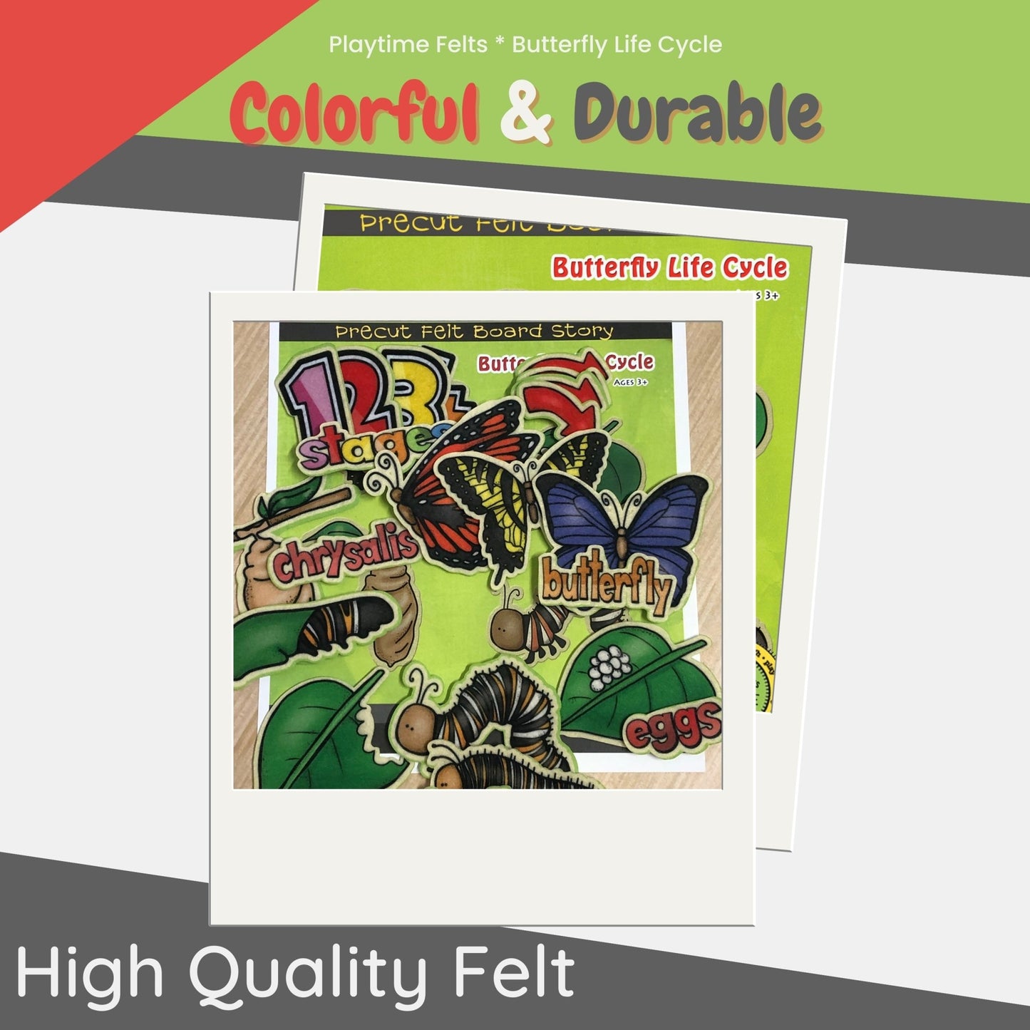 Butterfly Life Cycle | Felt Board Story Set for Preschool - Felt Board Stories for Preschool Classroom Playtime Felts