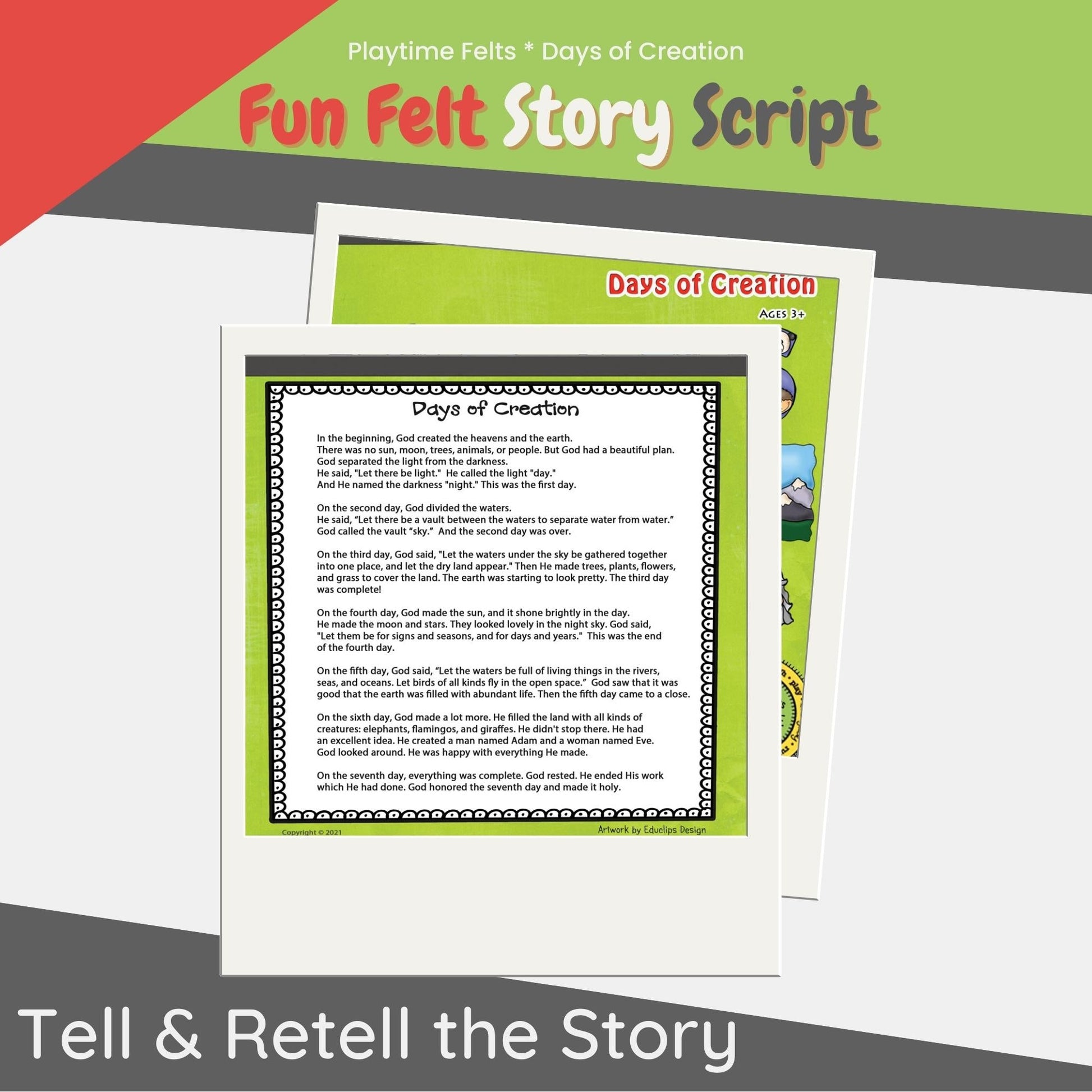 Days of Creation | Felt Board Bible Stories for Preschool - Felt Board Stories for Preschool Classroom Playtime Felts