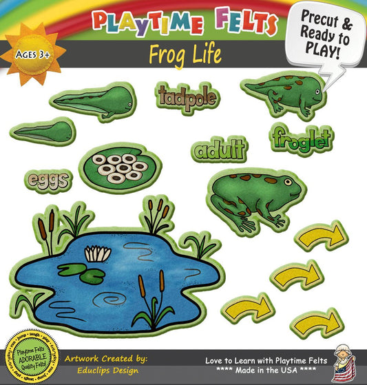 Frog Life Cycle | Felt Board Story Set for Preschool - Felt Board Stories for Preschool Classroom Playtime Felts