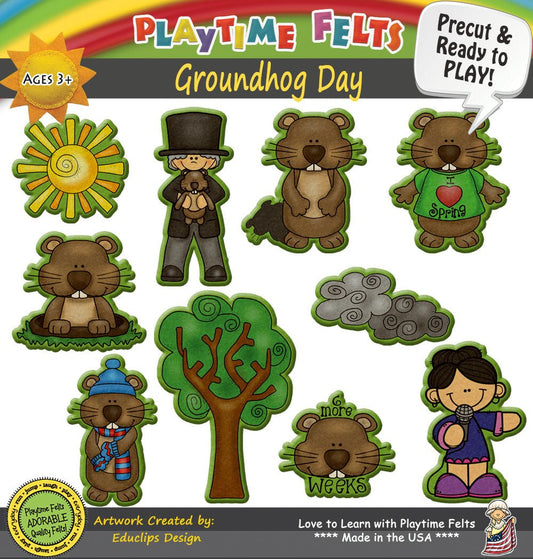 Groundhog Day | Felt Board Story Set for Preschool - Felt Board Stories for Preschool Classroom Playtime Felts