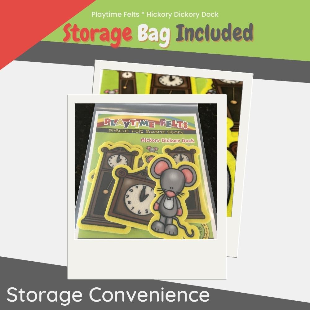 Hickory Dickory Dock | Nursery Rhyme Felt Board Stories - Felt Board Stories for Preschool Classroom Playtime Felts
