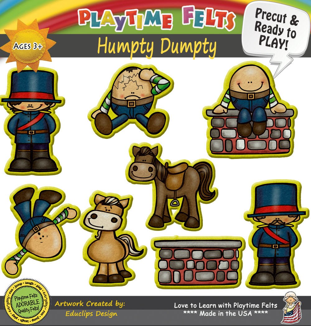 Humpty Dumpty | Nursery Rhyme Felt Board Stories - Felt Board Stories for Preschool Classroom Playtime Felts