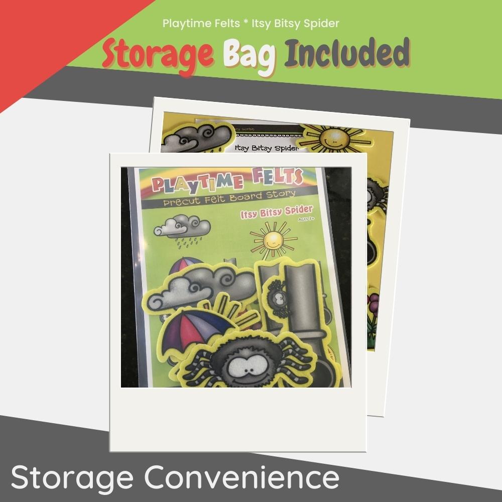 Itsy Bitsy Spider | Nursery Rhyme Felt Board Stories - Felt Board Stories for Preschool Classroom Playtime Felts