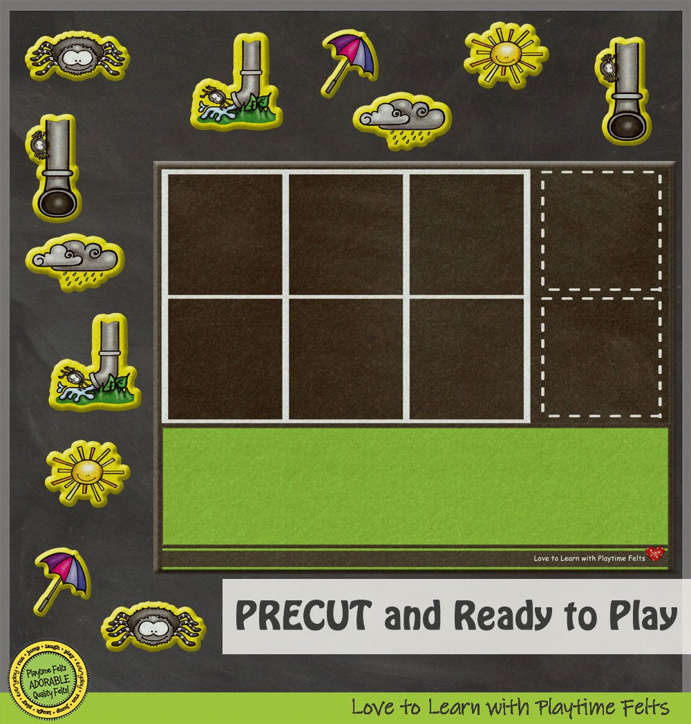 Itsy Bitsy Spider Pattern Games for Preschoolers - Felt Board Stories for Preschool Classroom Playtime Felts