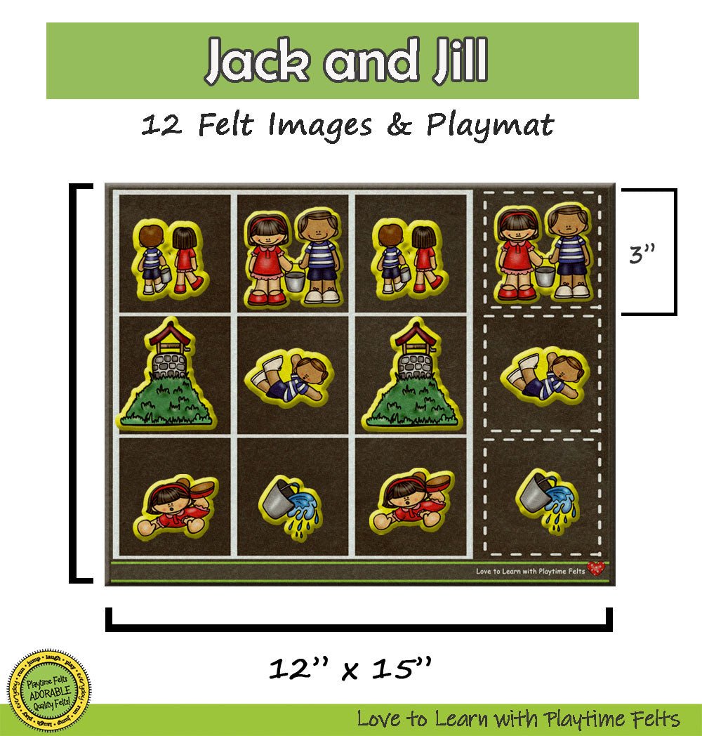 Jack and Jill Pattern Games for Preschoolers - Felt Board Stories for Preschool Classroom Playtime Felts