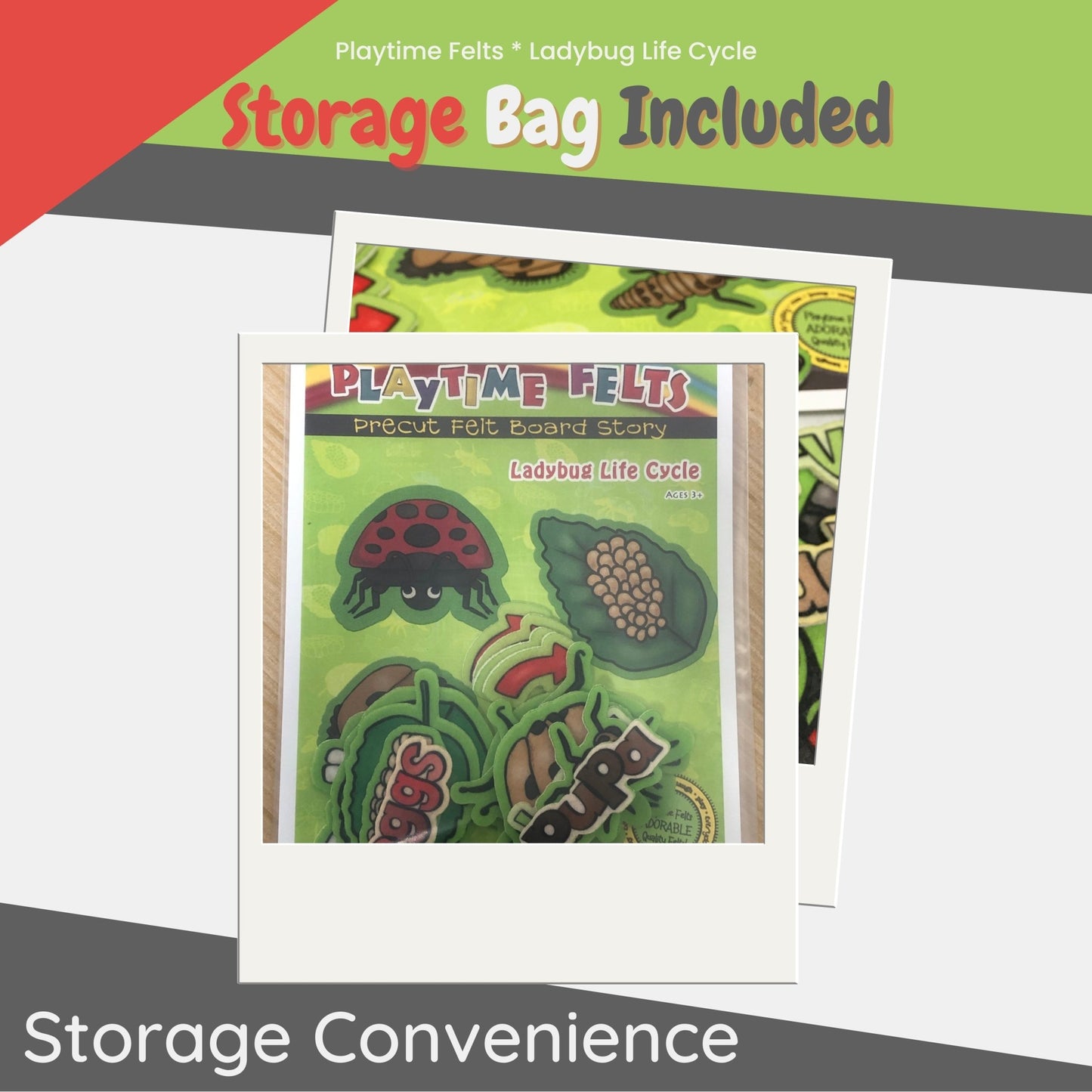 Ladybug Life Cycle | Felt Board Story Set for Preschool - Felt Board Stories for Preschool Classroom Playtime Felts