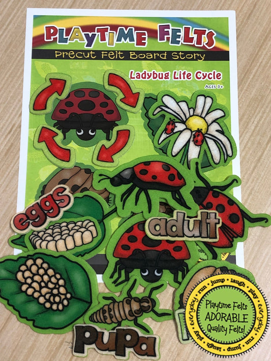 Ladybug Life Cycle | Felt Board Story Set for Preschool - Felt Board Stories for Preschool Classroom Playtime Felts