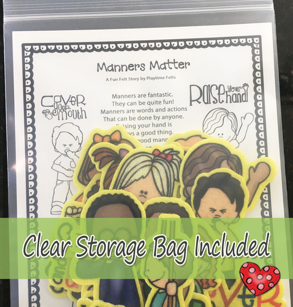 Manners Matter | Felt Board Story Set for Preschool - Felt Board Stories for Preschool Classroom Playtime Felts