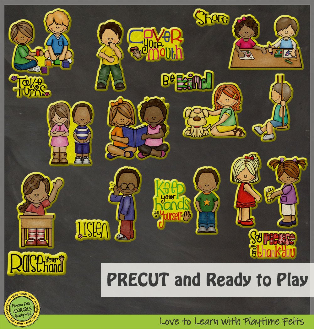 Manners Matter | Felt Board Story Set for Preschool - Felt Board Stories for Preschool Classroom Playtime Felts