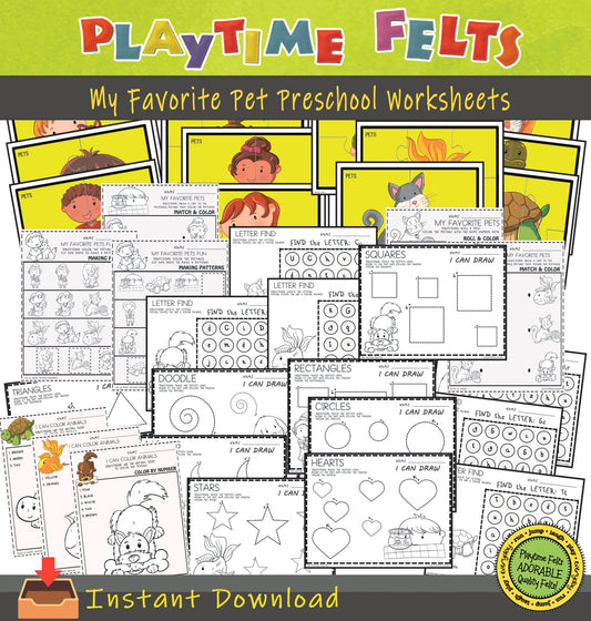 My Favorite Pet Preschool Printable Worksheets INSTANT 📥 Download - Preschool Activity Sheets Playtime Felts