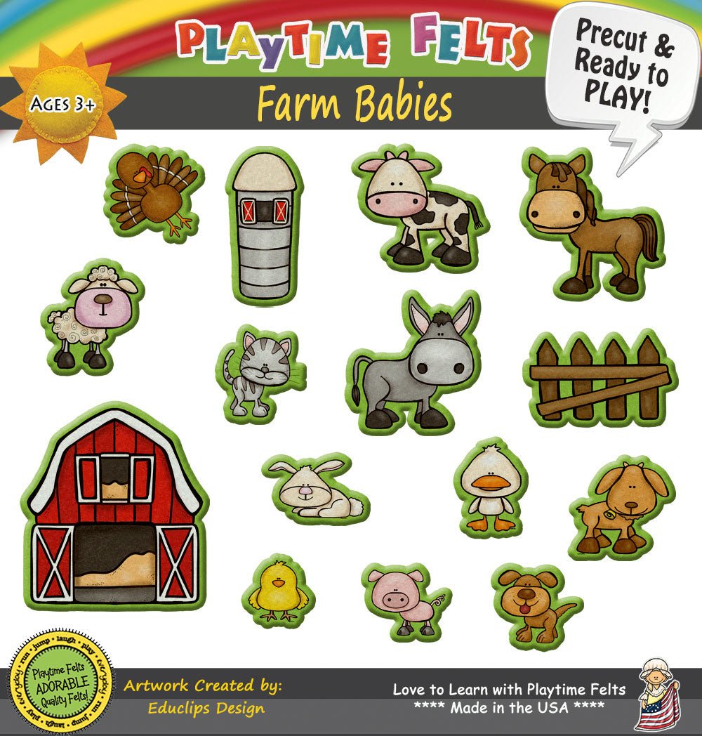 On the Farm Felt Board Animals Preschool Activity - Felt Board Stories for Preschool Classroom Playtime Felts