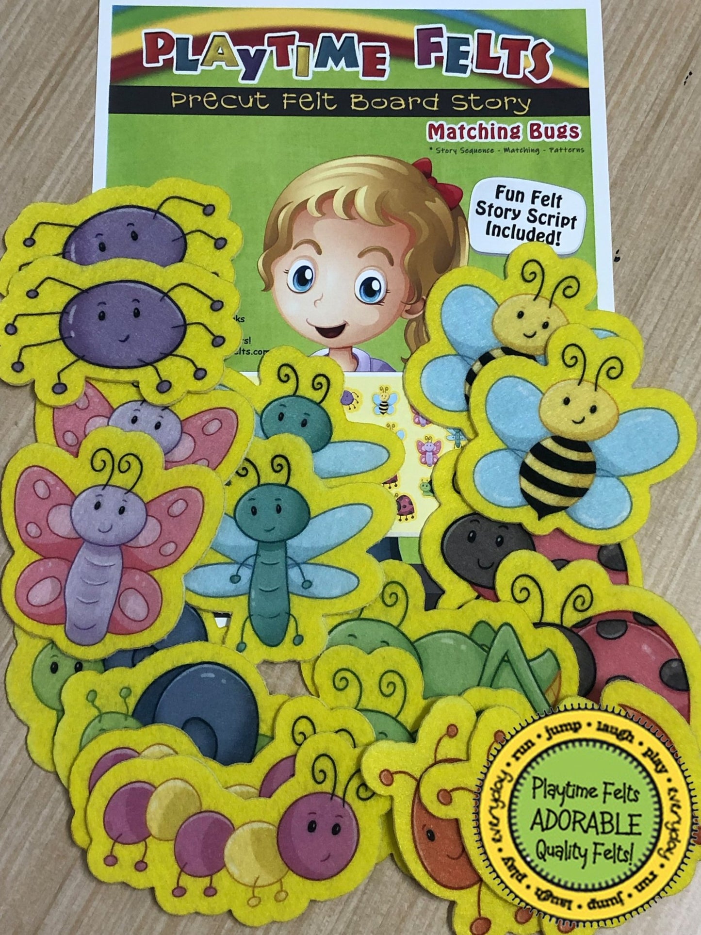 Spring Matching Bugs Felt Board Play Matching and Patterns - Felt Board Stories for Preschool Classroom Playtime Felts