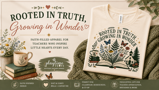 Rooted in Truth, Growing in Wonder: A Christian Teacher Shirt Inspired by Faith and Learning