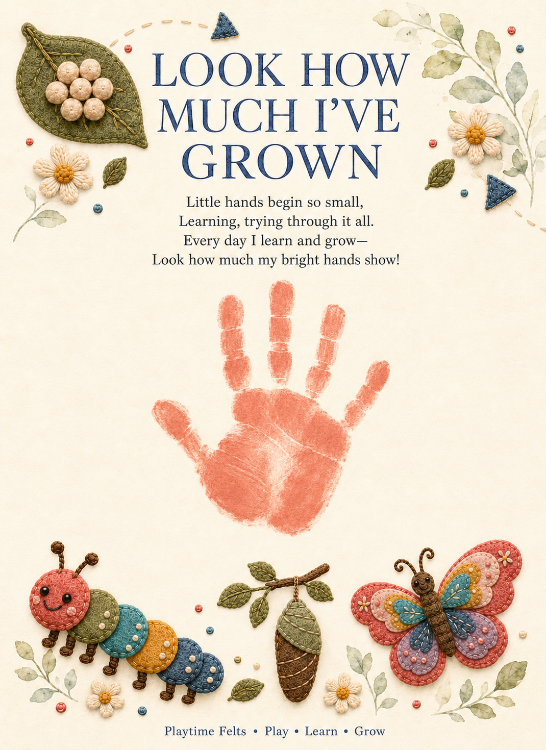Every Try Helps Me Grow Poem & Handprint activity - FREE