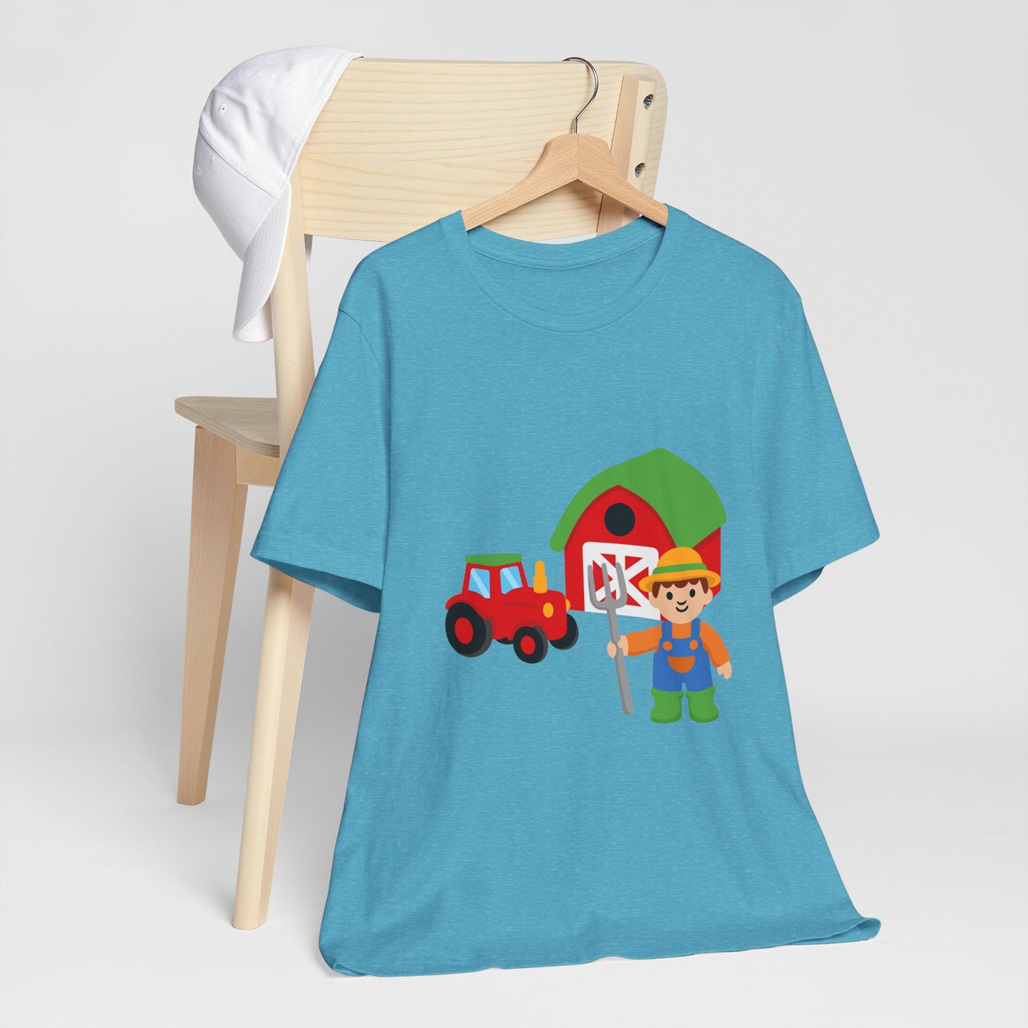 On the Farm T-Shirt – Cute Farmer, Tractor & Barn Design