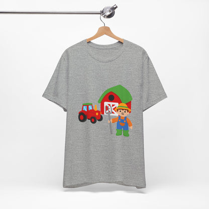 On the Farm T-Shirt – Cute Farmer, Tractor & Barn Design