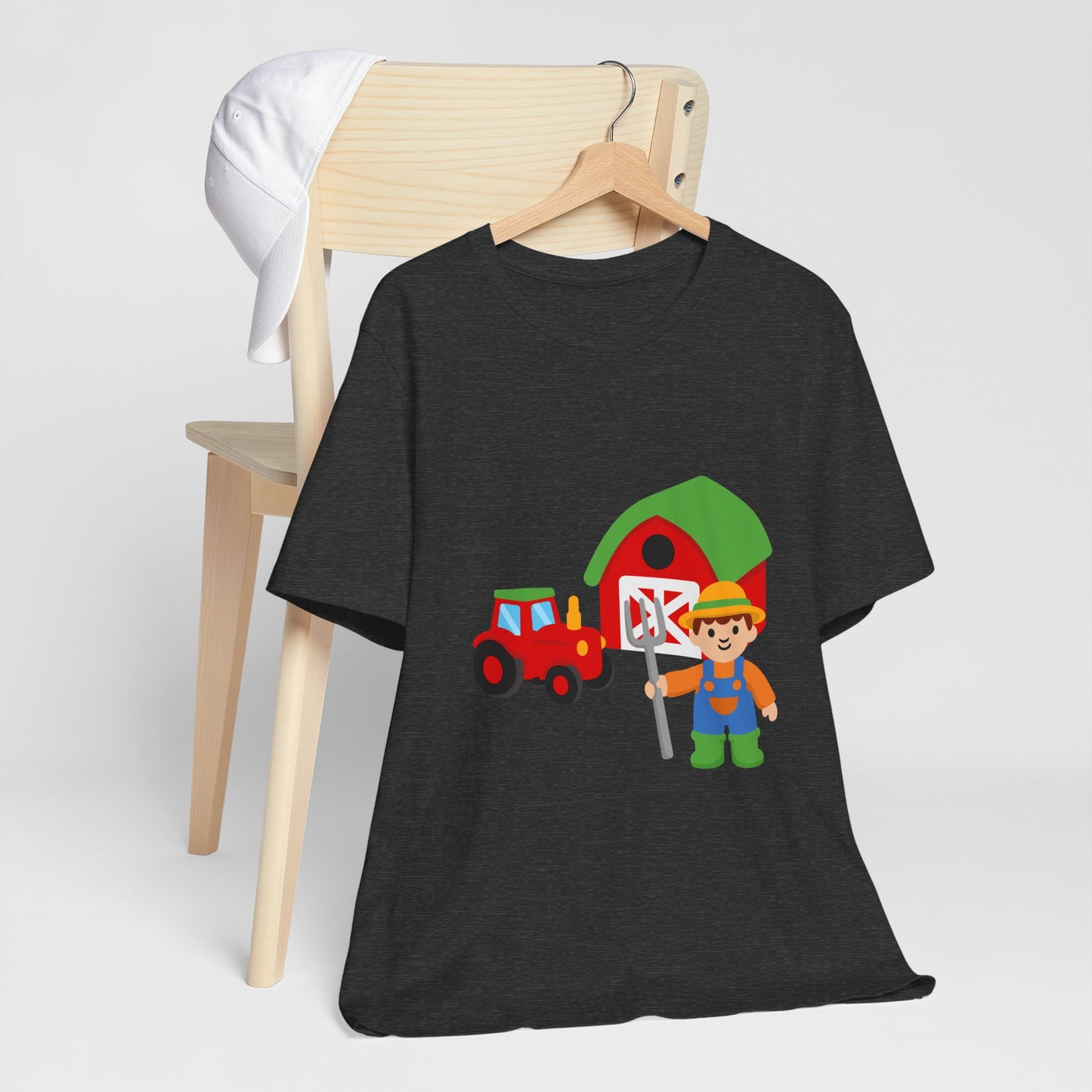 On the Farm T-Shirt – Cute Farmer, Tractor & Barn Design