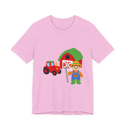 On the Farm T-Shirt – Cute Farmer, Tractor & Barn Design