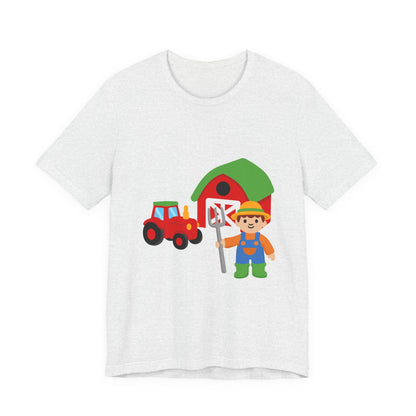 On the Farm T-Shirt – Cute Farmer, Tractor & Barn Design