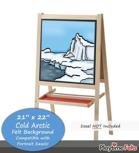 21" x 22" Cold Arctic Felt Scene for Board and Easel Flannel Board Teaching - Felt Board Stories for Preschool Classroom Playtime Felts