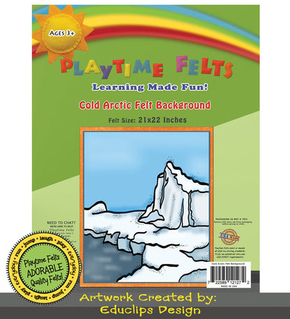 21" x 22" Cold Arctic Felt Scene for Board and Easel Flannel Board Teaching - Felt Board Stories for Preschool Classroom Playtime Felts