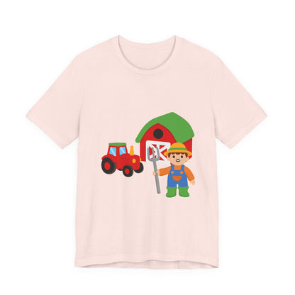 On the Farm T-Shirt – Cute Farmer, Tractor & Barn Design