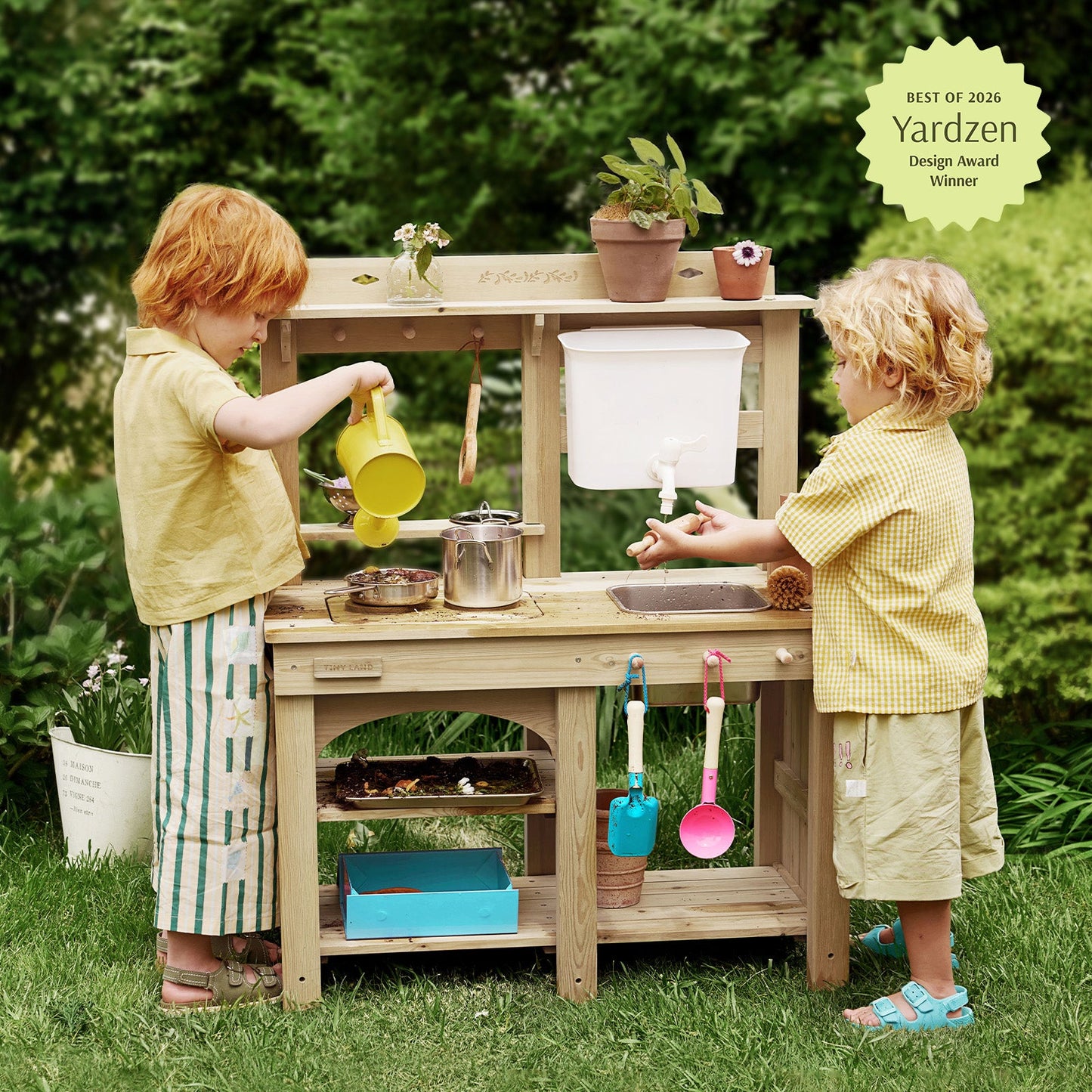 Tiny Land® Mud Kitchen - DuoPlay Outdoor Play Kitchen for Kids