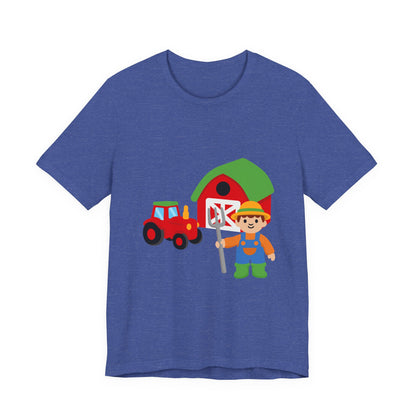 On the Farm T-Shirt – Cute Farmer, Tractor & Barn Design
