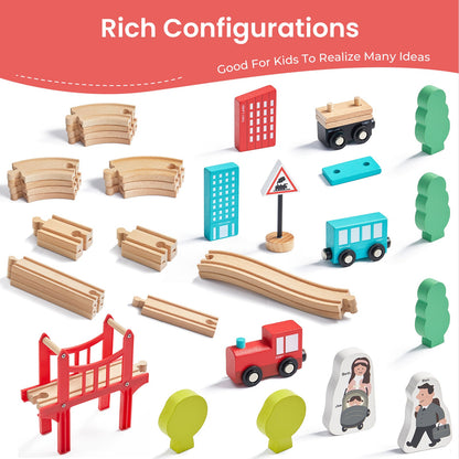 Tiny Land® Wooden Train Set for Children