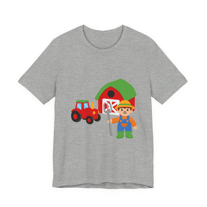 On the Farm T-Shirt – Cute Farmer, Tractor & Barn Design