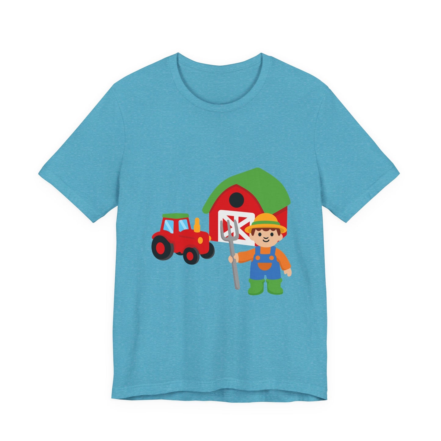 On the Farm T-Shirt – Cute Farmer, Tractor & Barn Design