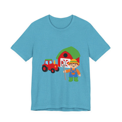 On the Farm T-Shirt – Cute Farmer, Tractor & Barn Design