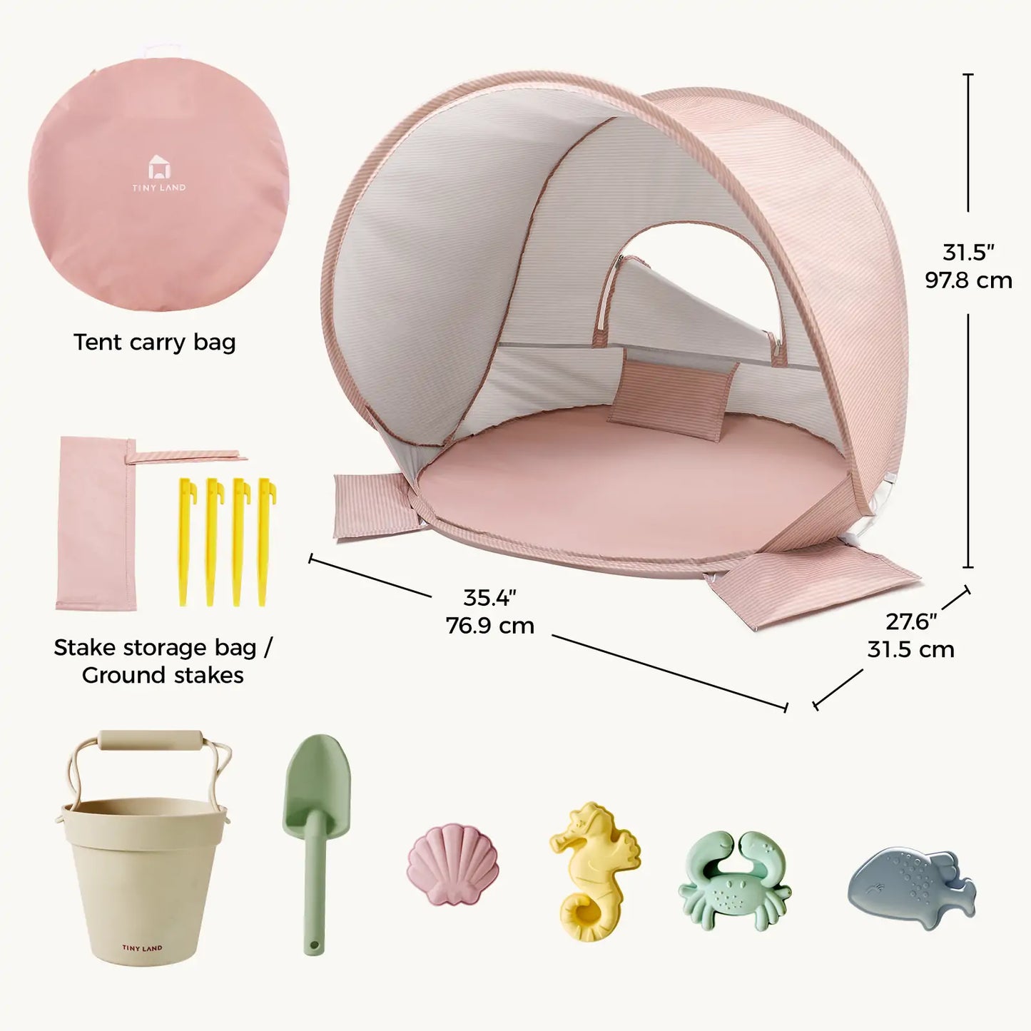 Tiny Land® One-Stop Beach Toy & Tent Set