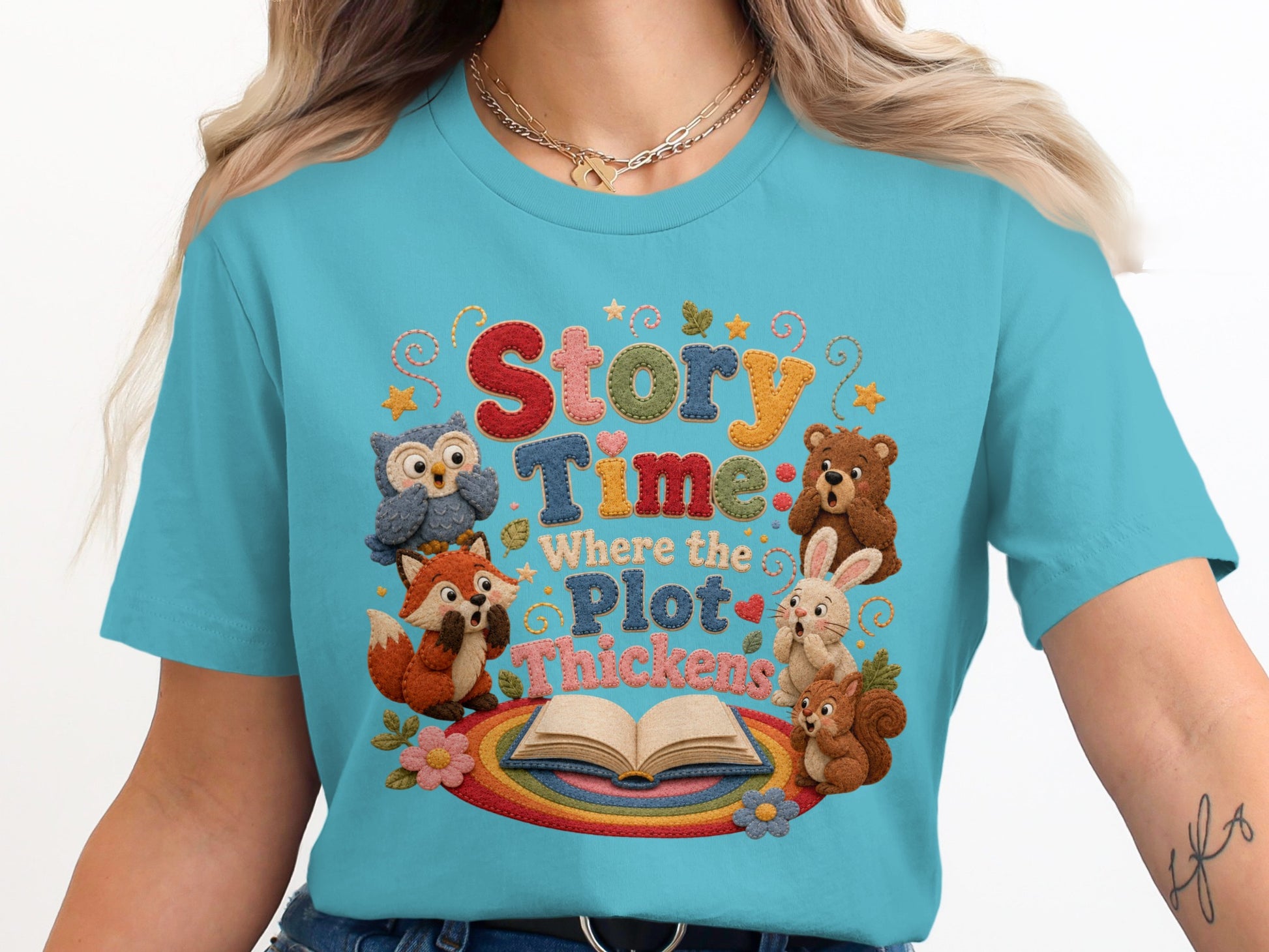 Story Time: Where the Plot Thickens, with animals and an open book.